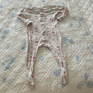 Magnetic Me Strawberry Pink and White Footies One Piece